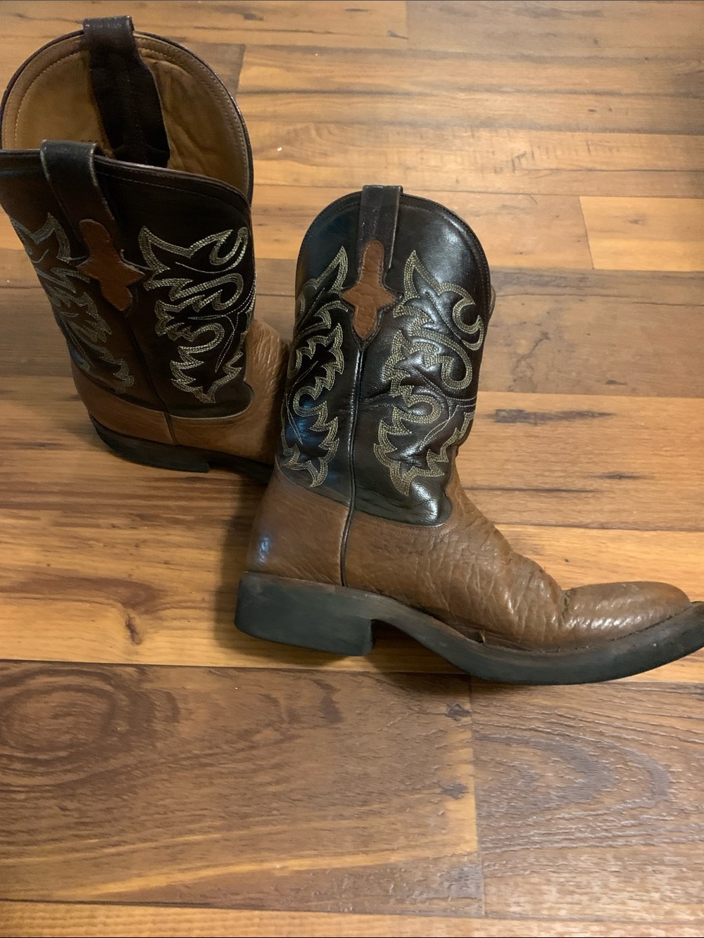Ferrini Brown and Dark Brown Cowboy Boots